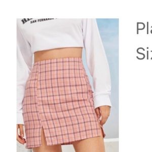 SHEIN Pink plaid skirt (never worn)